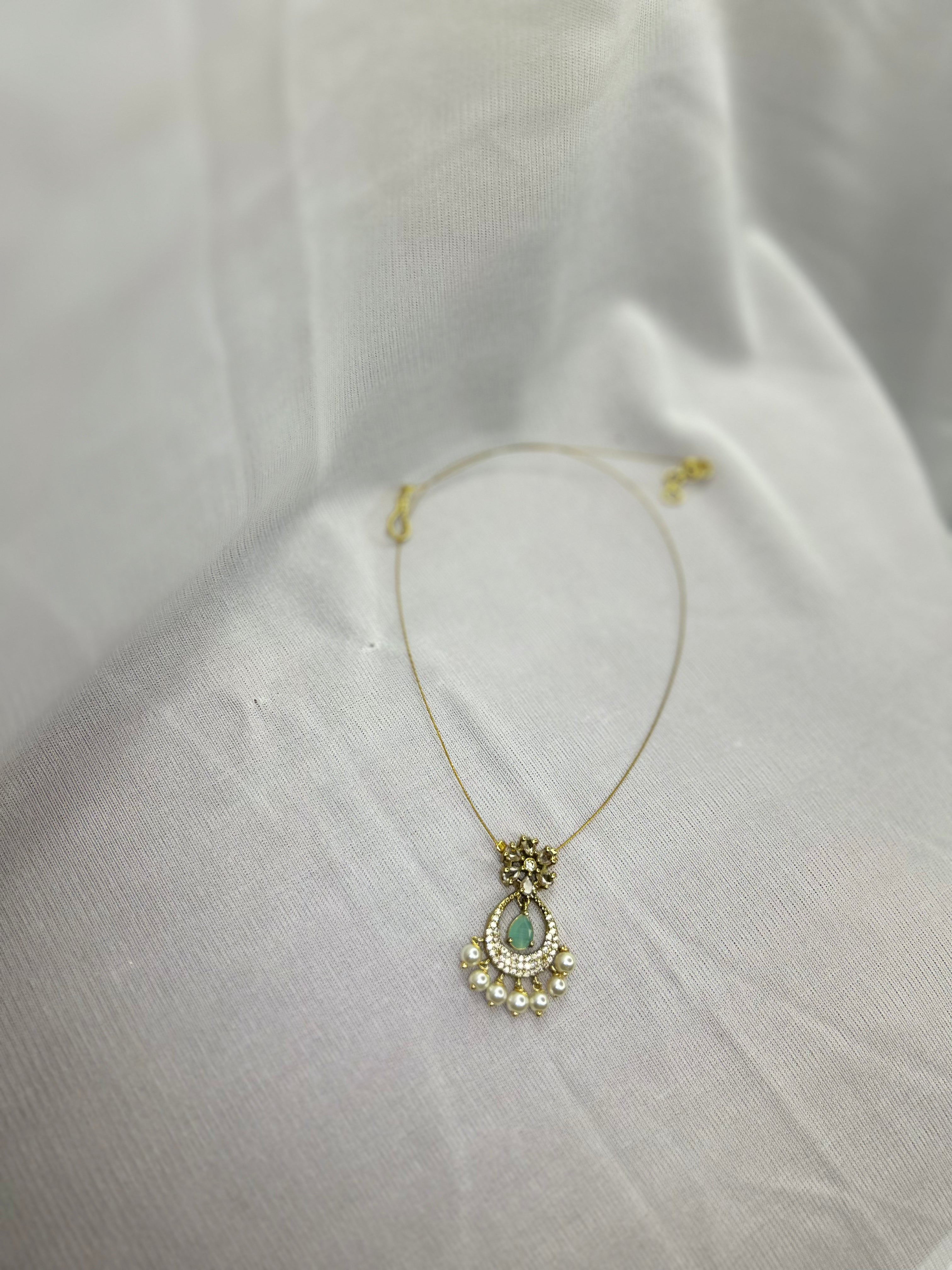 Invisible Necklace Adorned with Pearls