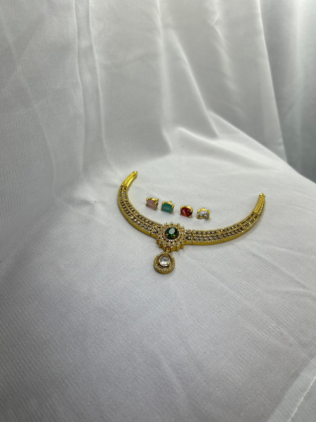 Interchangeable Multi-Stone Necklace set