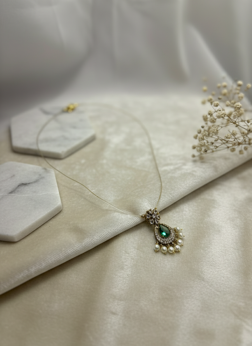 Invisible Necklace Adorned with Pearls