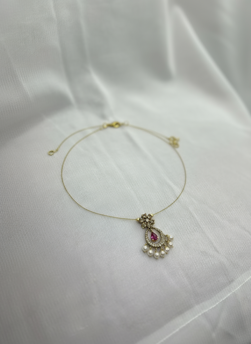Invisible Necklace Adorned with Pearls