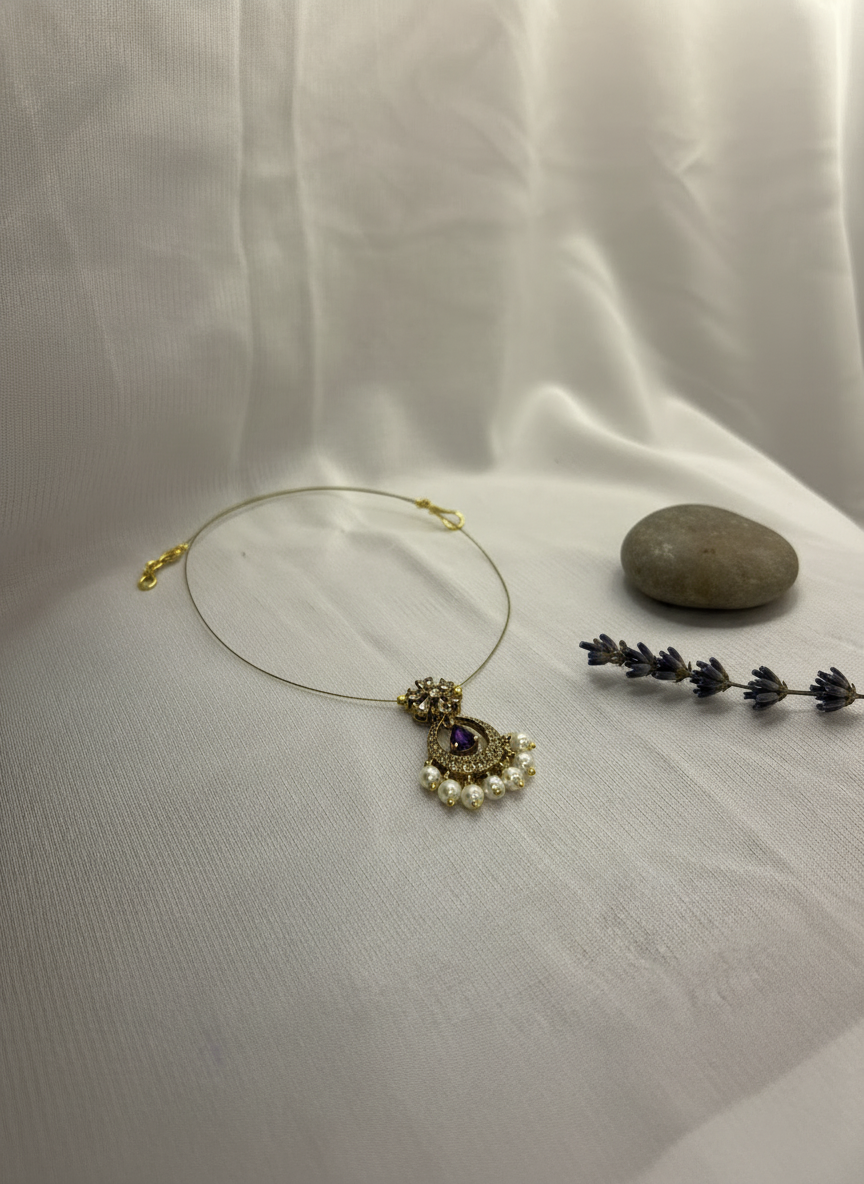 Invisible Necklace Adorned with Pearls