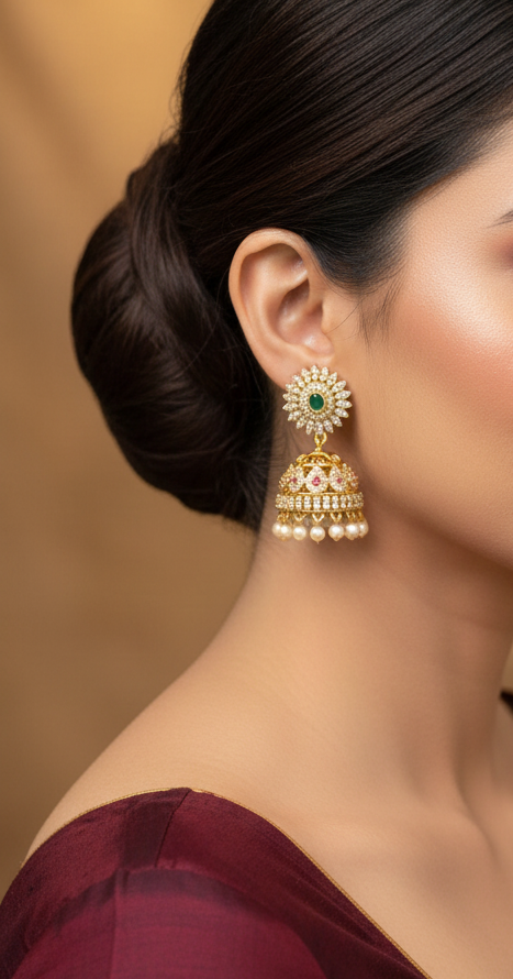 Anvika Pearl Drop Jhumka