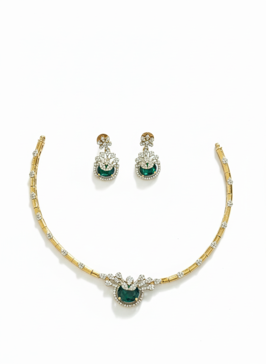 Maharani Green Emerald Set