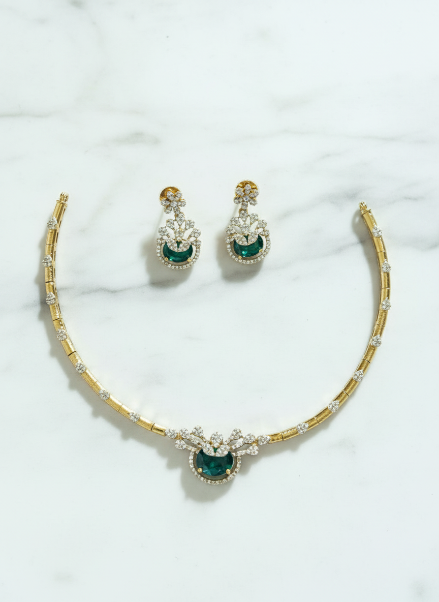 Maharani Green Emerald Set