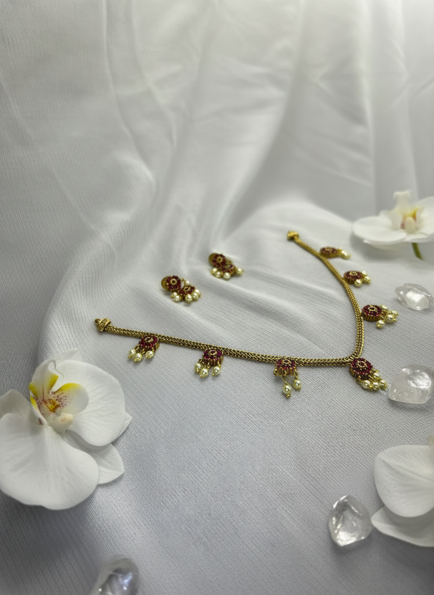 Stone-Pearl Necklace